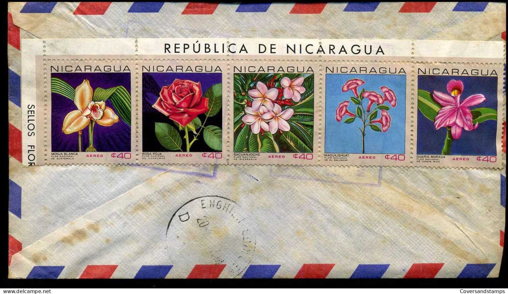 Registered Cover To Petit-Enghien, Belgium - "Oficina De Control De Especies Postales Y Filatelia" - Nicaragua