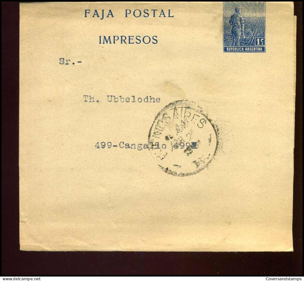 Republica Argentina, Faja Postal, Impresos - Interi Postali