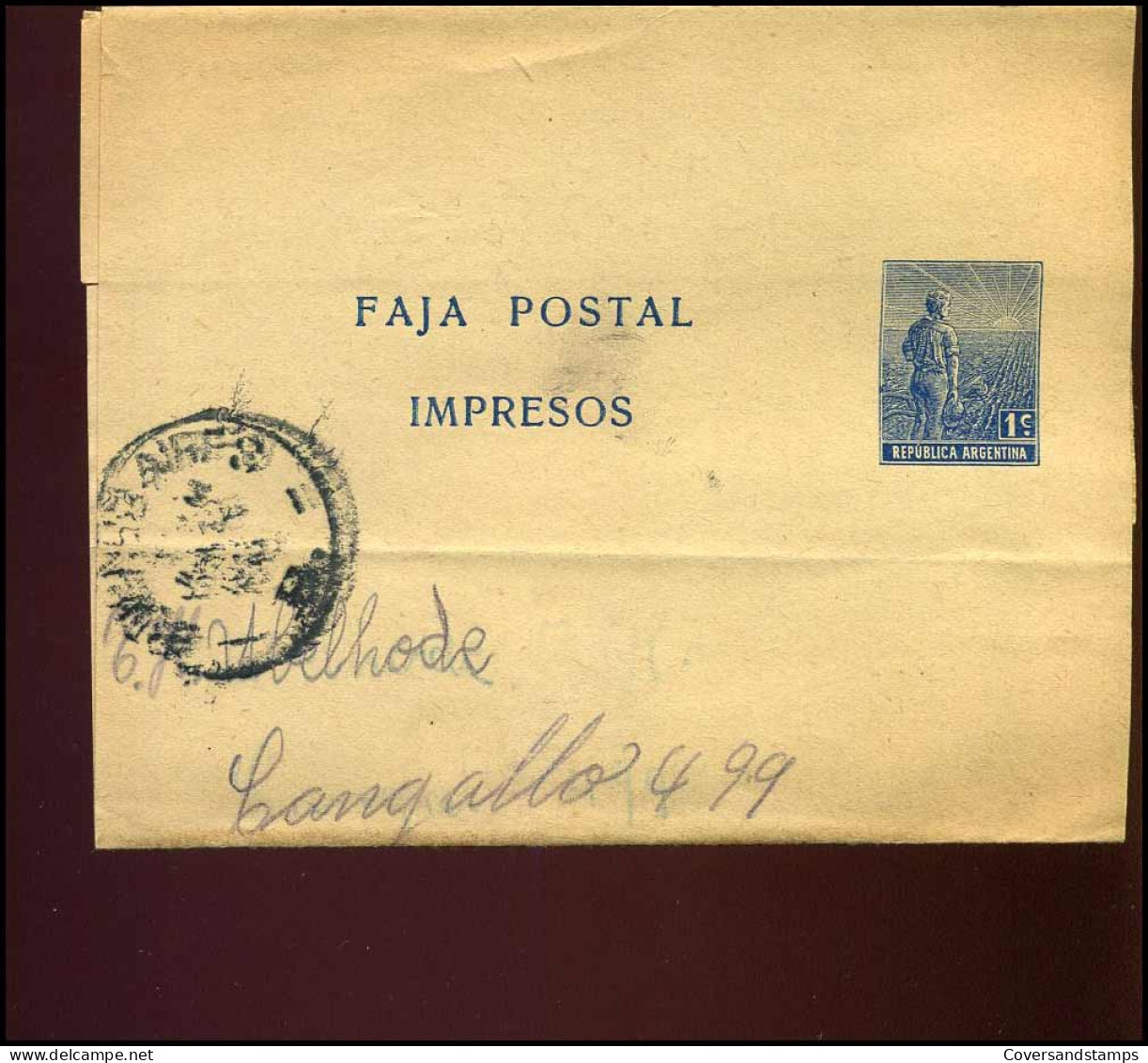 Republica Argentina, Faja Postal, Impresos - Ganzsachen
