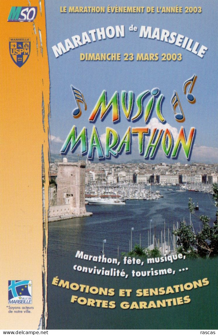 CLB - ATHLETISME - CPM - MARATHON DE MARSEILLE 2003 - MUSIC MARATHON - Athlétisme