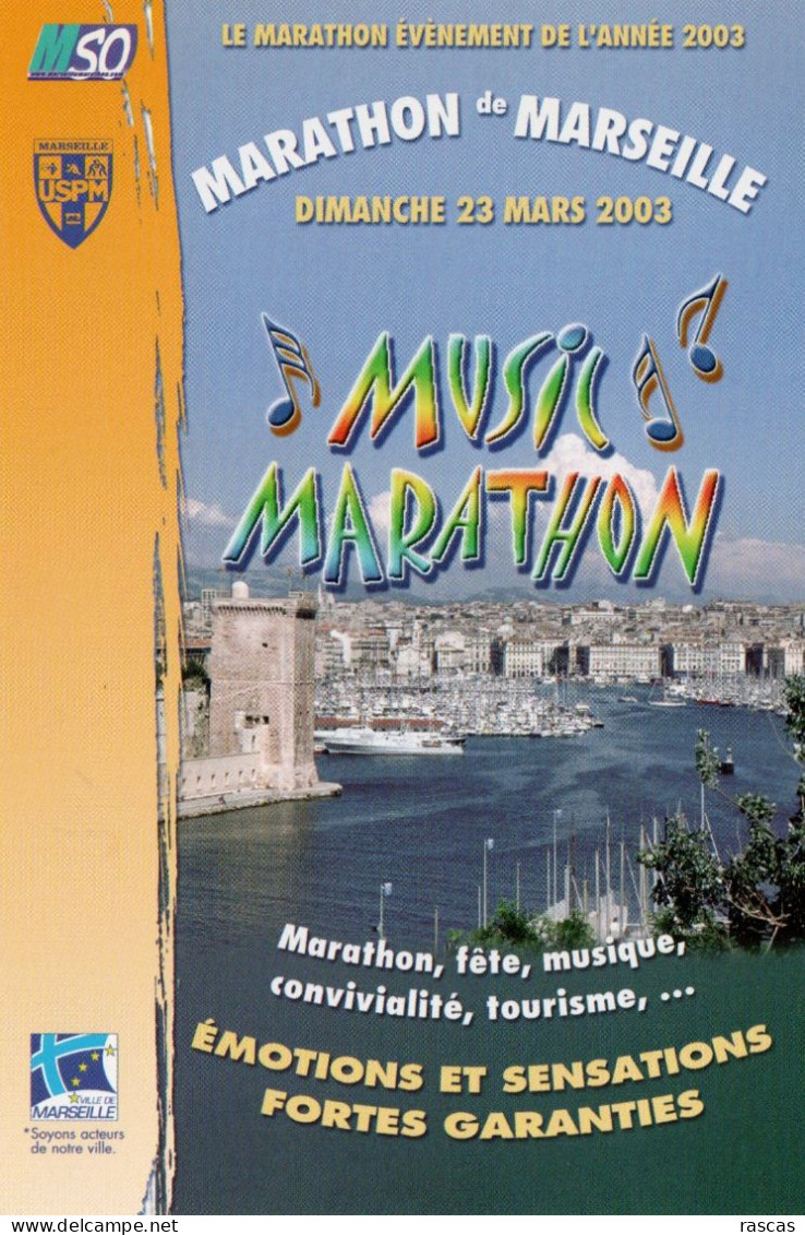 CLB - ATHLETISME - CPM - MARATHON DE MARSEILLE 2003 - MUSIC MARATHON - Atletiek