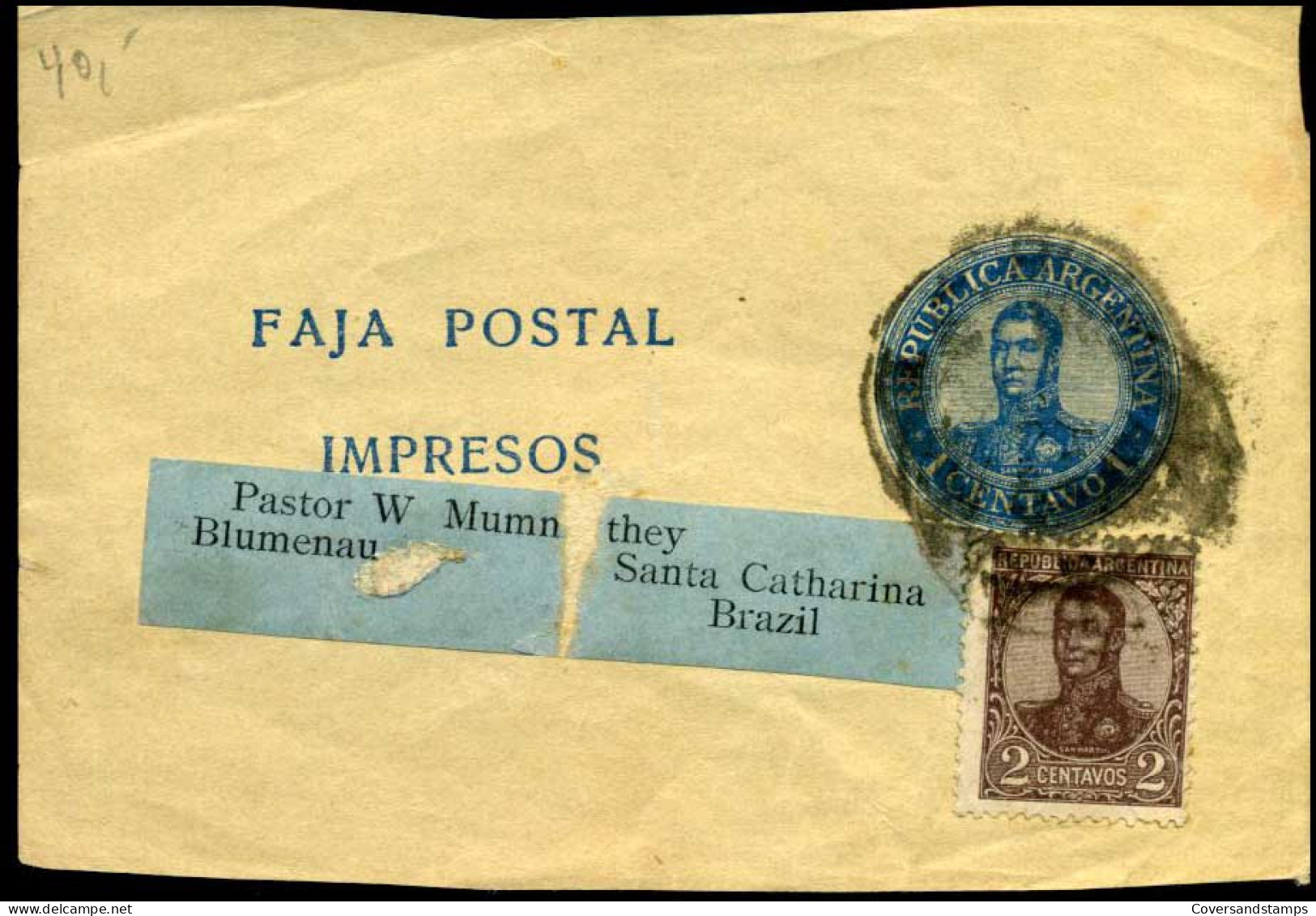 Fragment To Santa Catharina, Brazil - Enteros Postales