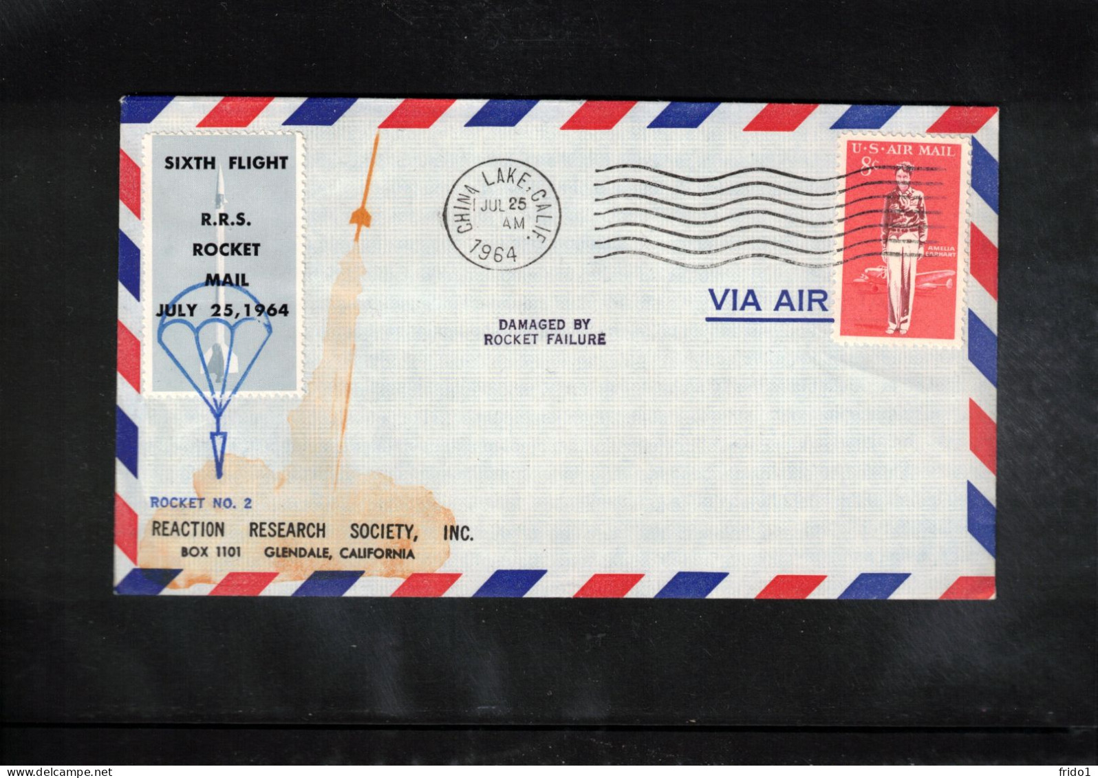 USA  1964 Rocket Mail - Sixth Flight Of R.R.S. Rocket Nr.2 Interesting Cover - Lettres & Documents