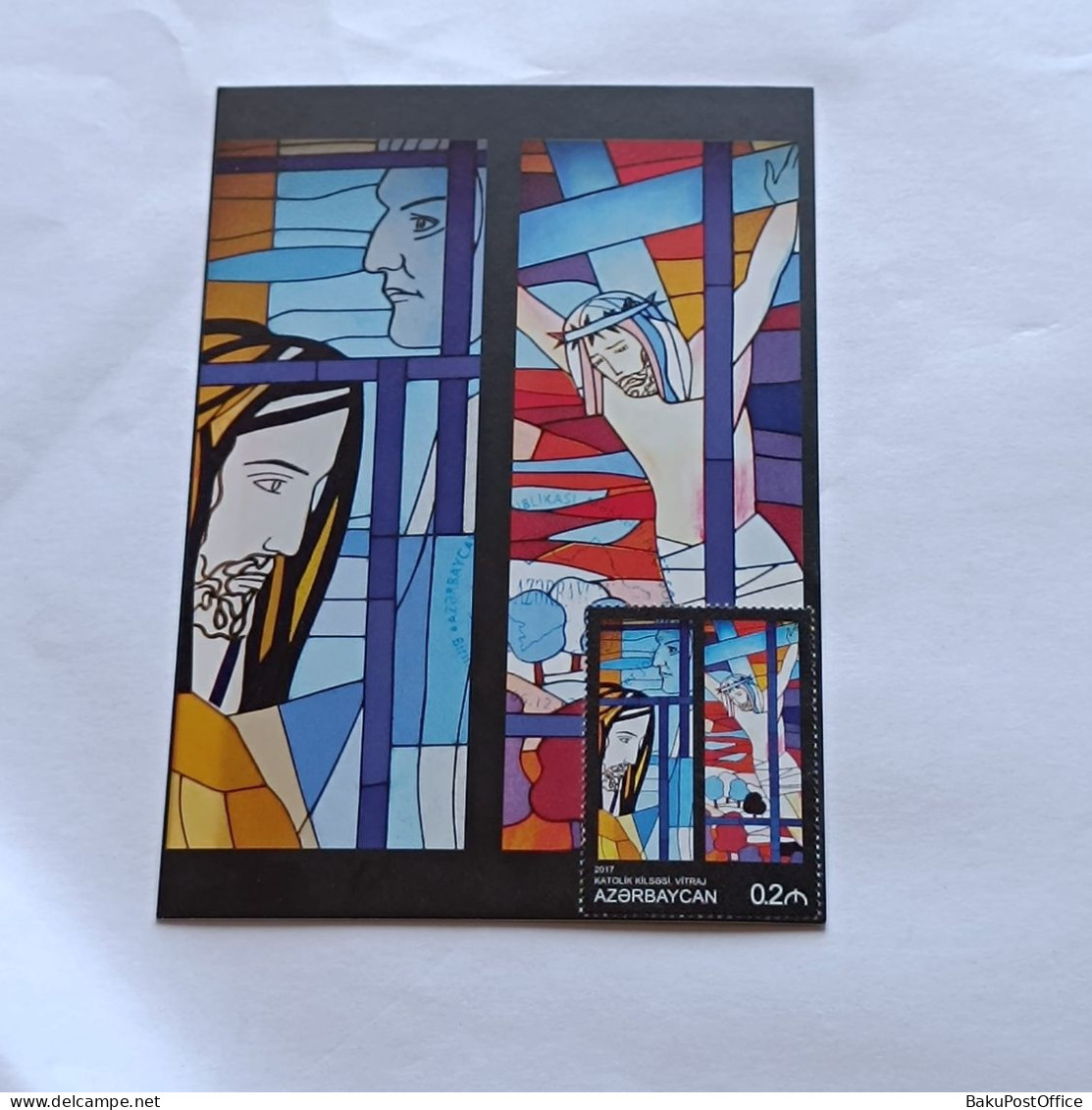 Azerbaijan 2017 Maximum Card Catholic Church Stained Glass - Azerbaïjan