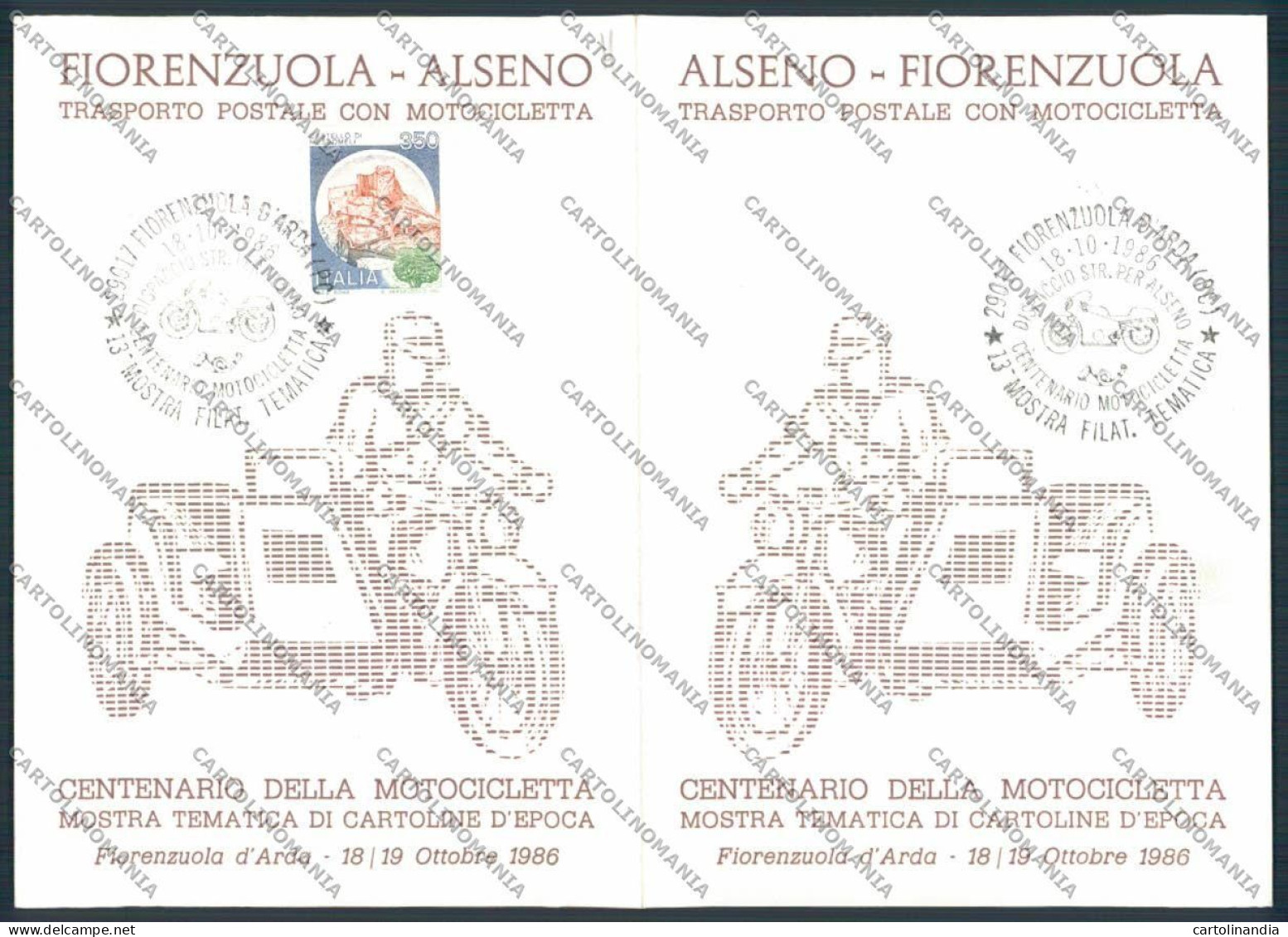 Piacenza Fiorenzuola D'Arda Alseno Moto FG Cartolina MV2713 - Piacenza