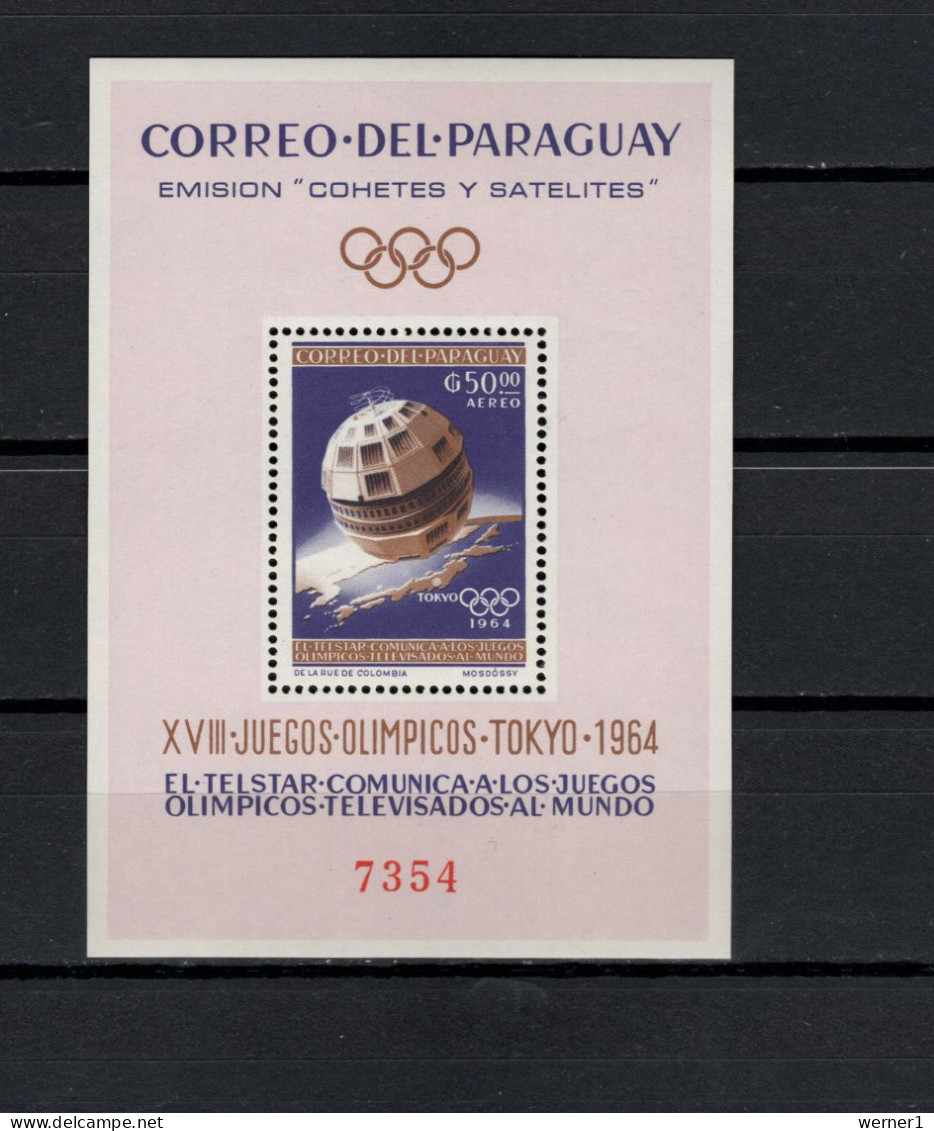 Paraguay 1964 Space, Olympic Games Tokyo S/s MNH - South America