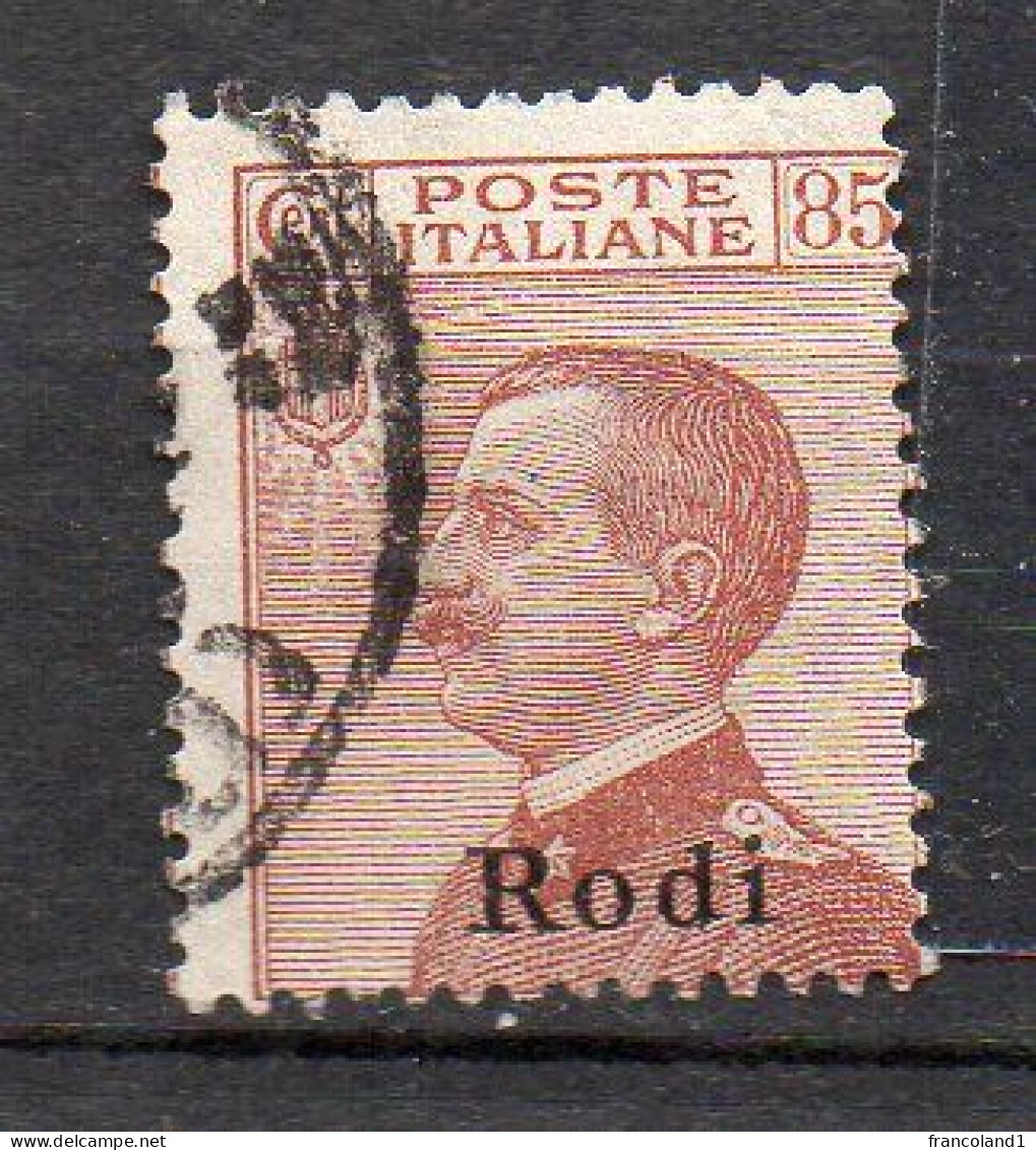 Rodi 1922/23 - 85 Cent  N. 13 Timbrato Sassone 200 Euro - Ägäis (Rodi)