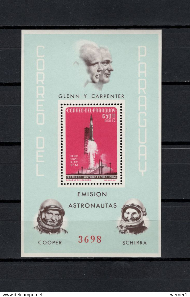 Paraguay 1964 Space, Glenn & Carpenter S/s MNH - South America