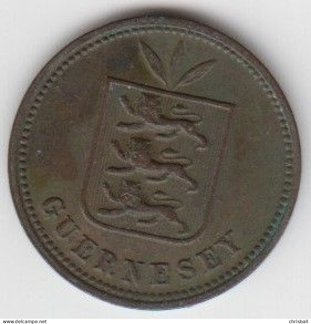 Guernsey Coin 2 Double 1899 - Condition Very Fine - Guernsey