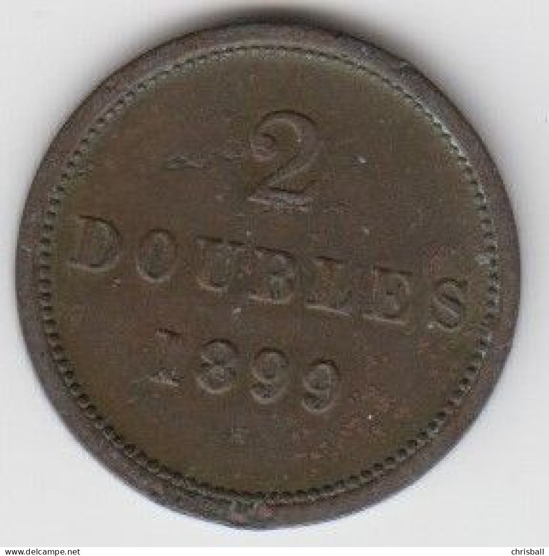 Guernsey Coin 2 Double 1899 - Condition Very Fine - Guernsey