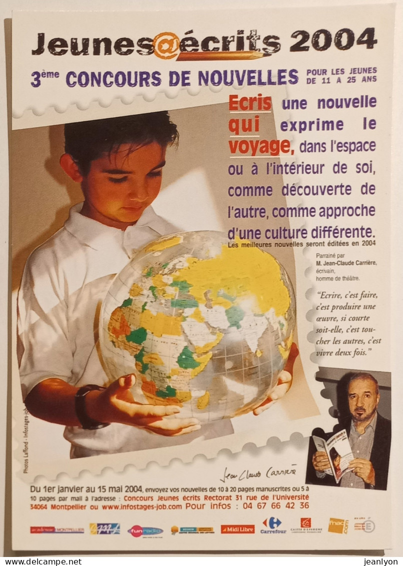 GLOBE TERRESTRE Dans Les Mains D'un Enfant - Concours Nouvelles / Jeunes écrits - Carte Publicitaire - Carte Geografiche