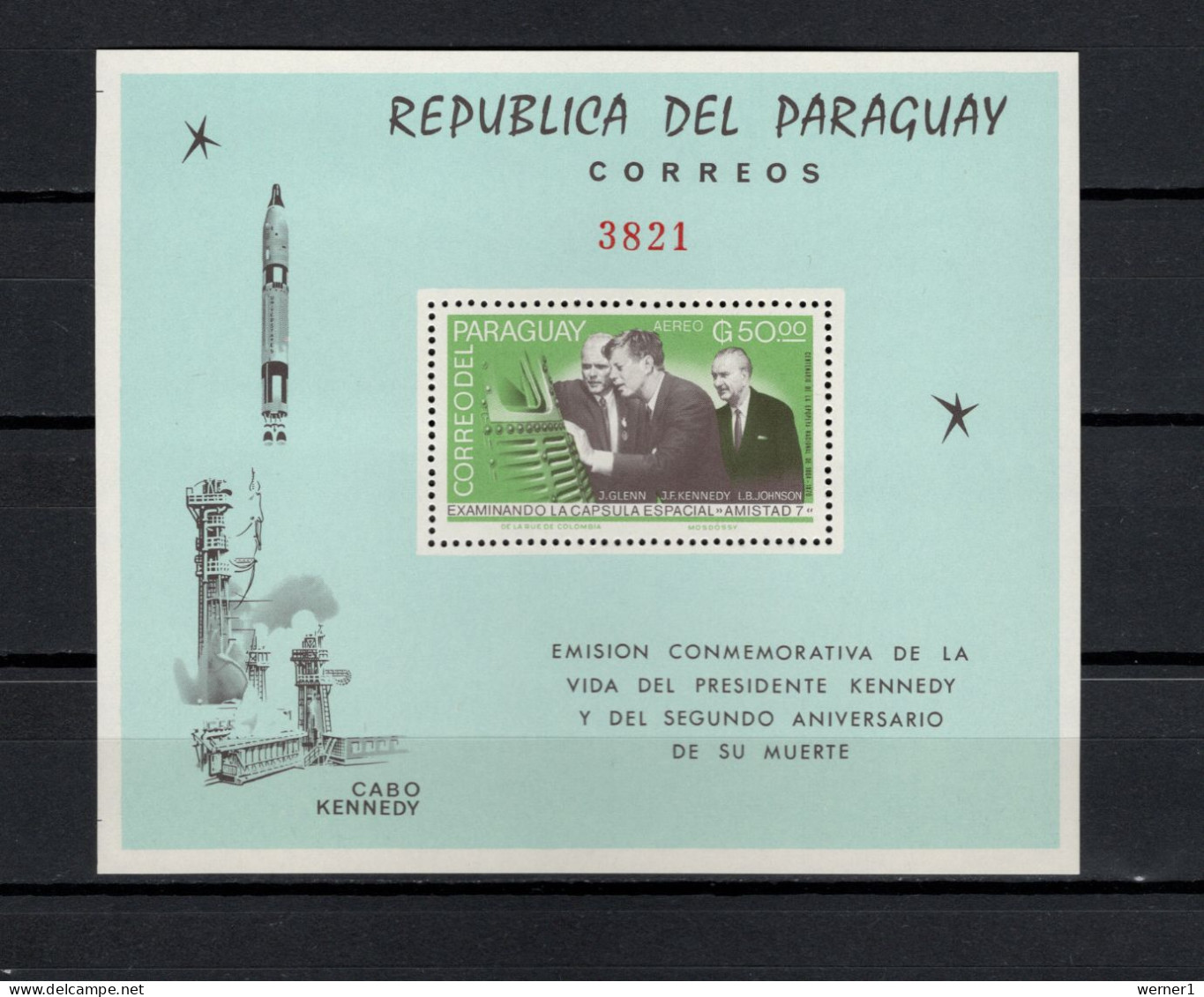 Paraguay 1965 Space, JFK Kennedy S/s MNH - Amérique Du Sud