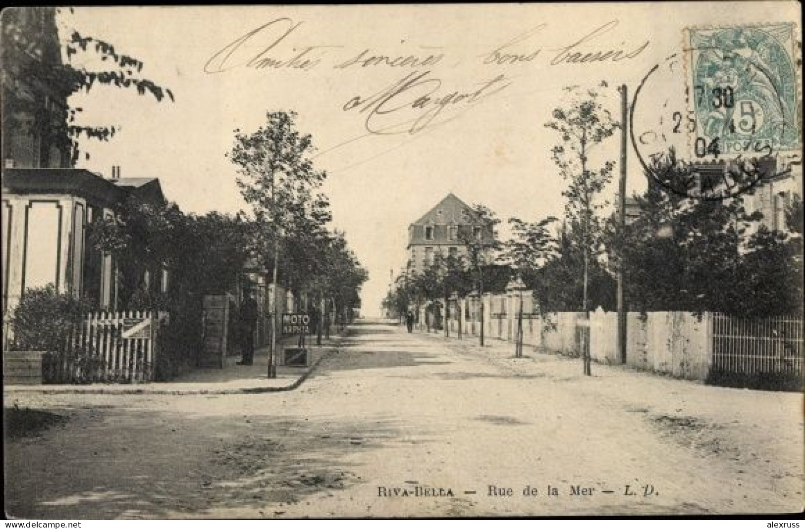 France Postcard 1904, Riva Bella Calvados, Rue De La Mer, L.D. VF Posted - Riva Bella