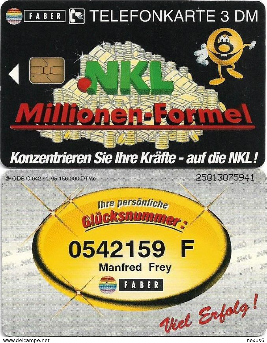 Germany - NKL Millionen-Formel (Overprint 'Letter F') - O 0042 - 01.1995, 3DM, Used - O-Series: Kundenserie Vom Sammlerservice Ausgeschlossen