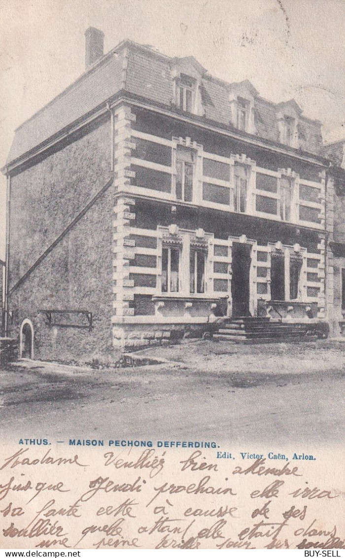 BELGIQUE - TRES RARE - ATHUS - MAISON PECHONG DEFFERDING - 1907 - Aubange