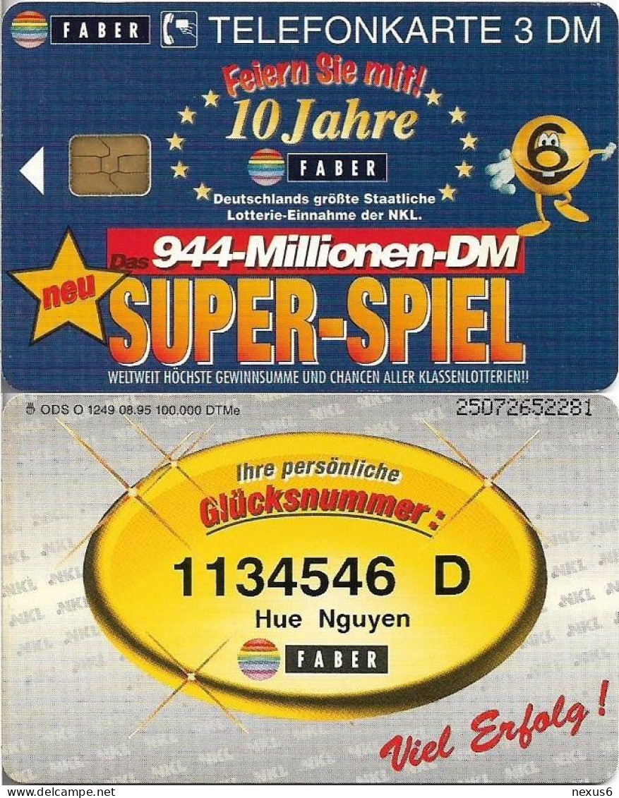 Germany - Super-Spiel 10 Jahre Faber (Overprint 'Letter D') - O 1249 - 08.1995, 3DM, Used - O-Serie : Serie Clienti Esclusi Dal Servizio Delle Collezioni