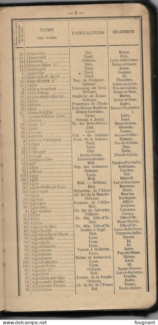 -Nomenclature Des Gares Françaises(Grands Réseaux Et Compagnies Secondaires + Une Carte Toilée Des Réseaux) - Spoorwegen En Trams