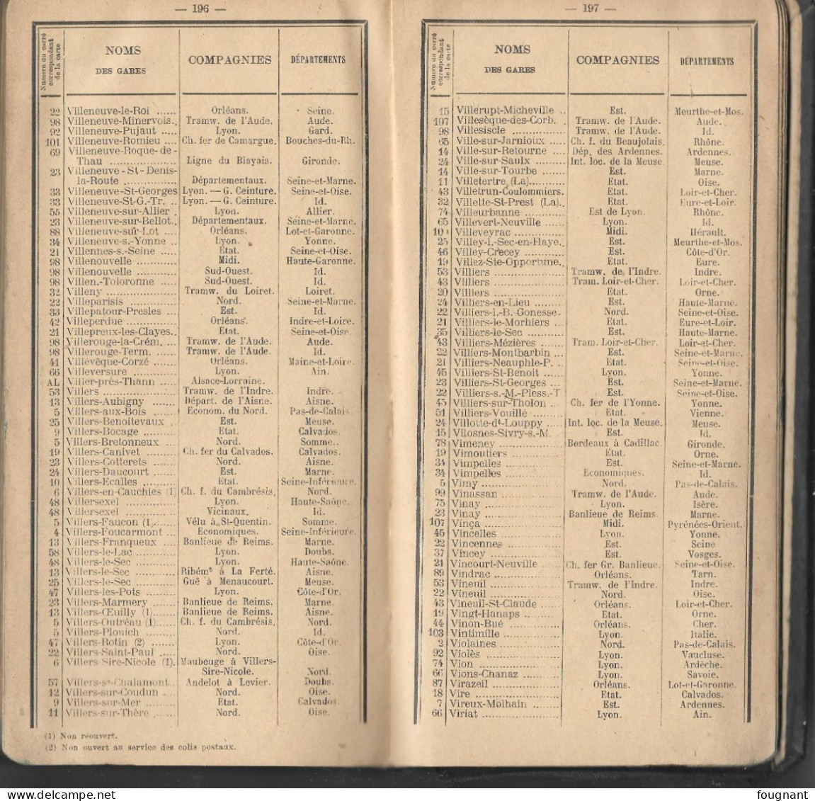 -Nomenclature Des Gares Françaises(Grands Réseaux Et Compagnies Secondaires + Une Carte Toilée Des Réseaux) - Ferrovie & Tranvie