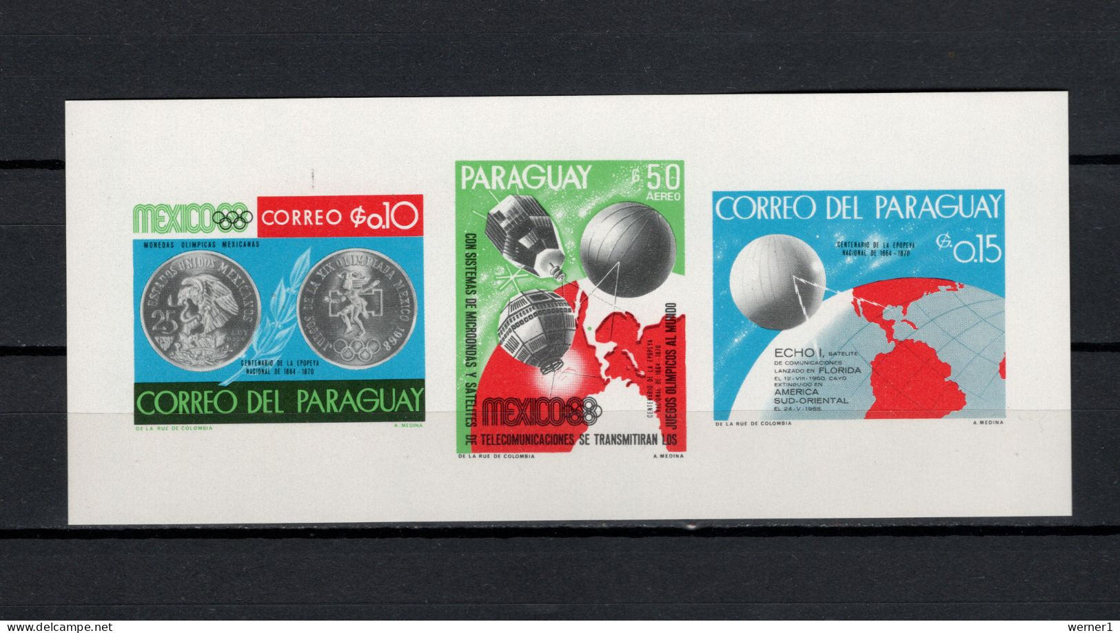 Paraguay 1968 Space, Coins, Satellites S/s MNH - Südamerika