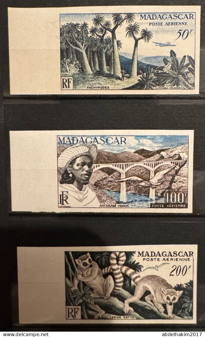 Madacascar, Non Dentelés PA75-77 Neuf** Faune, Flore, Ponts, Bridges, Animals, Trees - Airmail