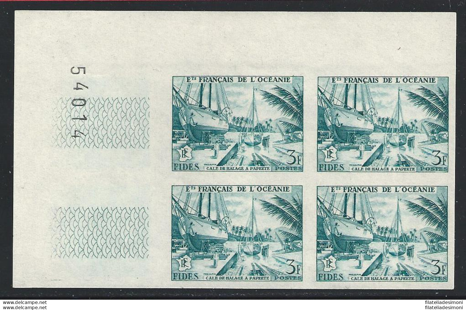 1956 OCEANIA  - N.  204  QUARTINA NON DENTELLATA  MNH** - Other & Unclassified