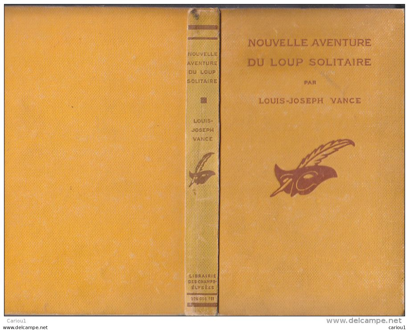 C1 USA L. J. VANCE Nouvelle Aventure Du LOUP SOLITAIRE EO 1934 Masque RELIE Port Inclus France - Le Masque