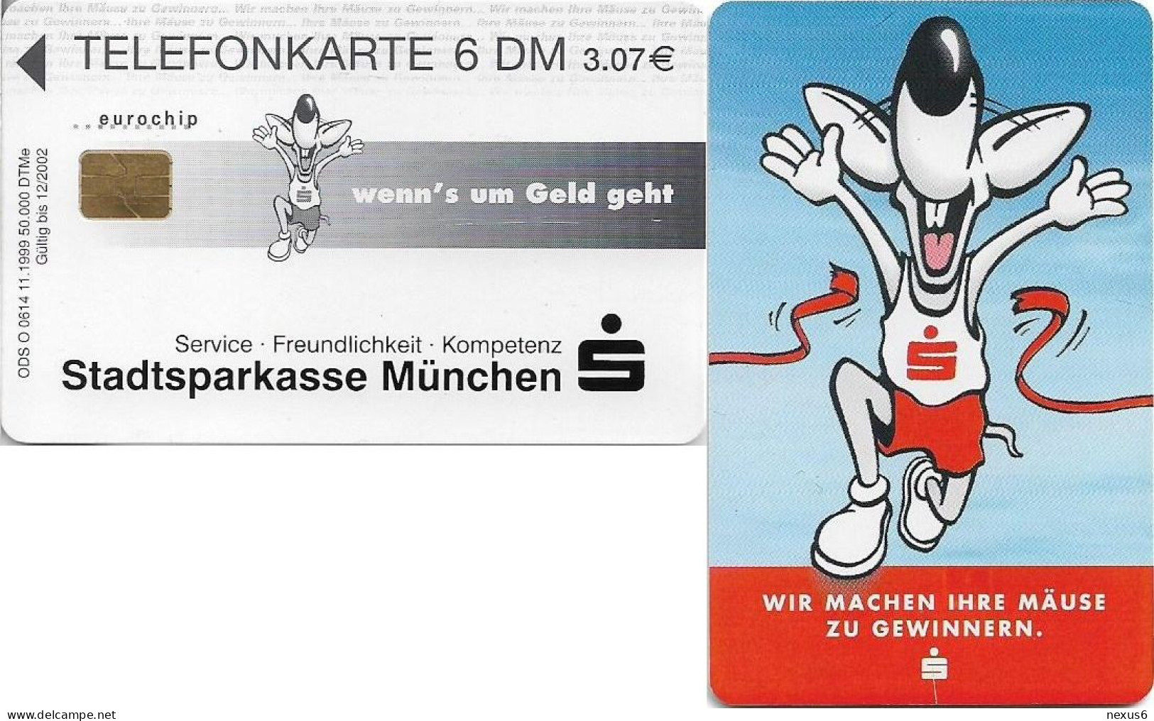 Germany - Sparkasse - Wir Machen Ihre Mäuse Zu Gewinnern (Overp 'Stadtsparkasse München') - O 0614 - 11.1999, 6DM, Used - O-Serie : Serie Clienti Esclusi Dal Servizio Delle Collezioni