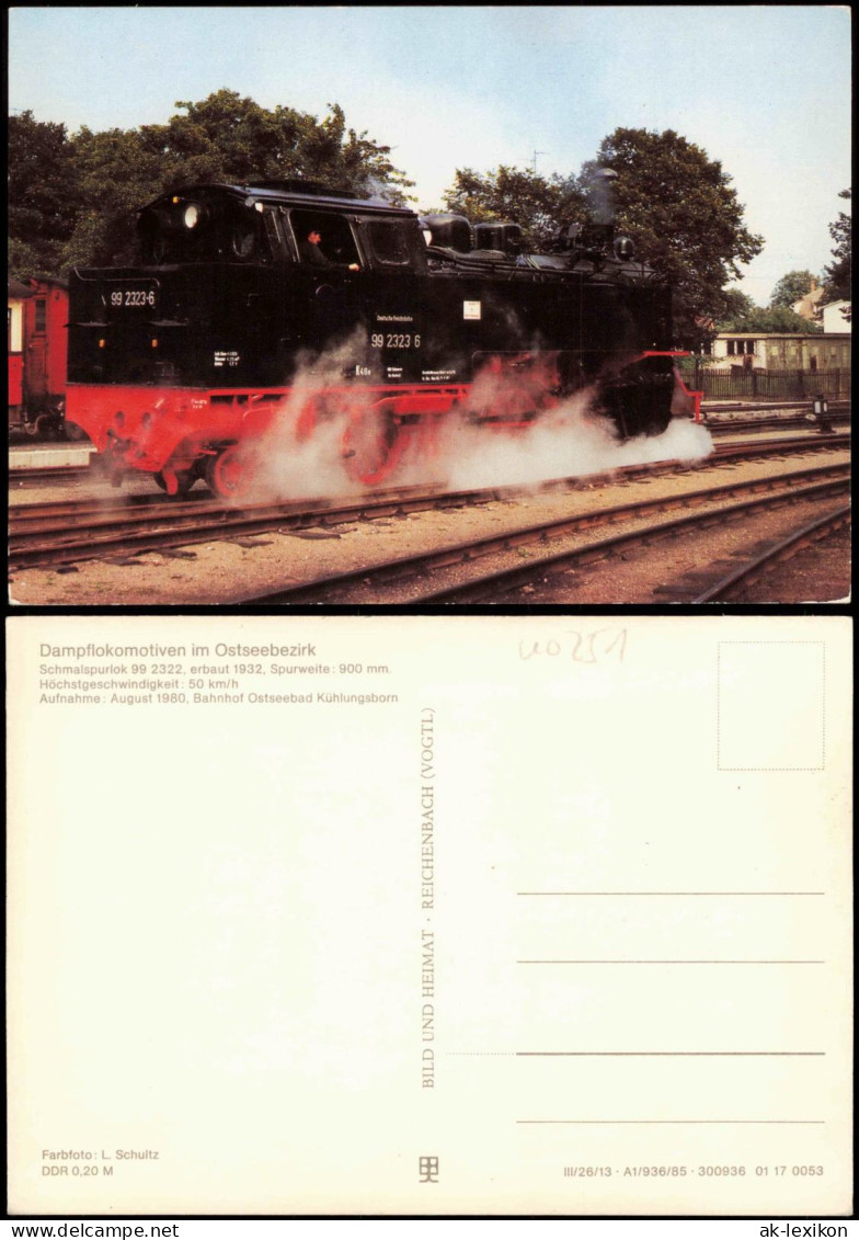 Ansichtskarte Kühlungsborn Schmalspurlok 99 2323 Am Bahnhof 1985 - Kühlungsborn