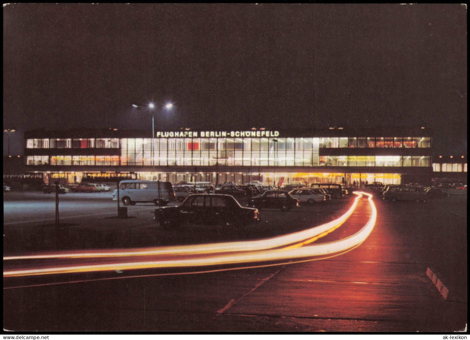 Ansichtskarte Schönefeld-Berlin Flughafen Bei Nacht 1980 - Schönefeld