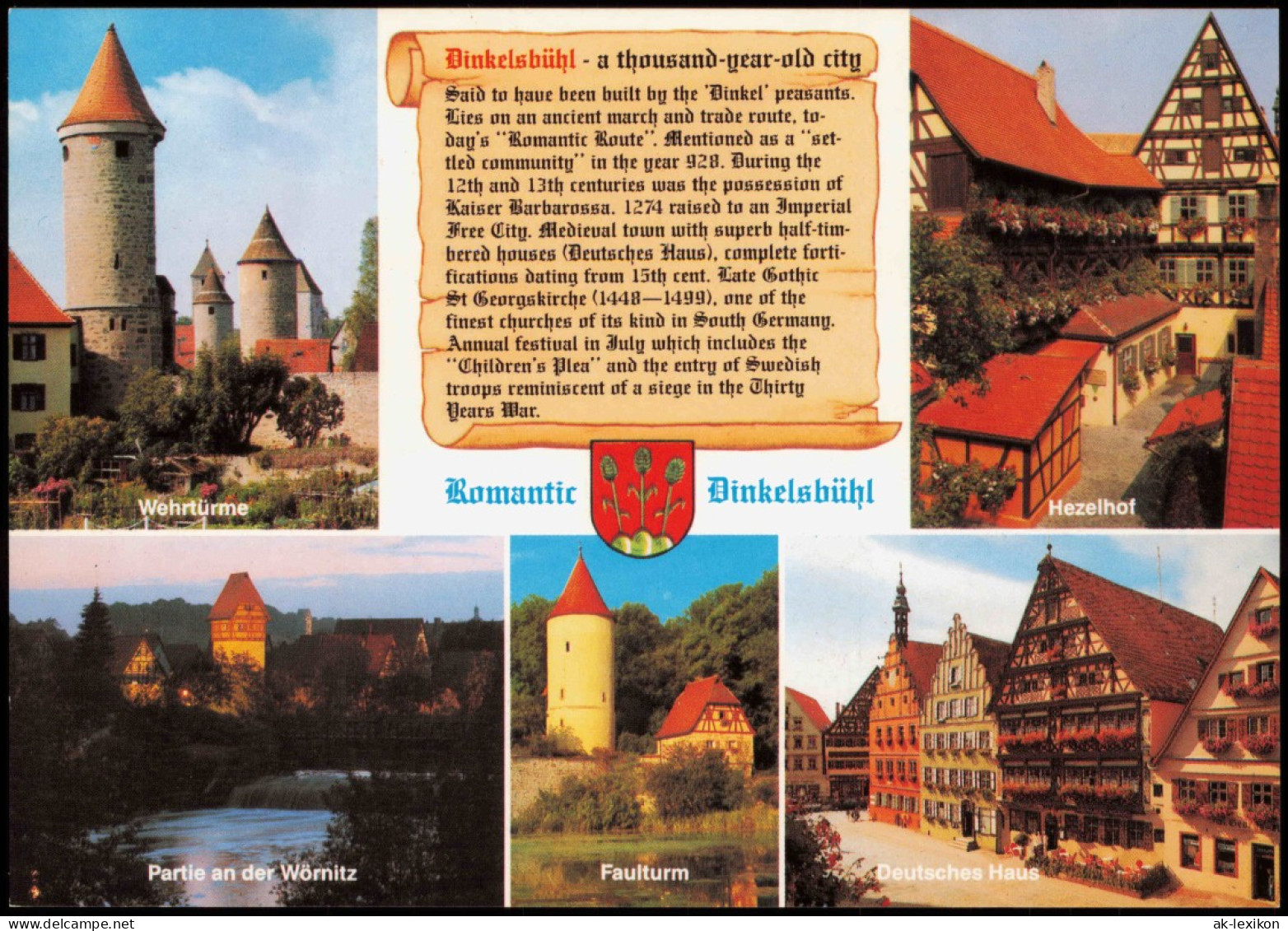 Ansichtskarte Dinkelsbühl Mehrbild Chronikkarte 1988 - Dinkelsbuehl