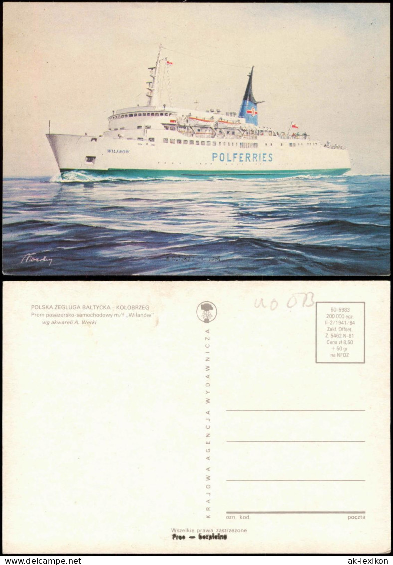 Postcard Kolberg Kołobrzeg POLNISCHE BALTIKSCHIFFFAHRT Polferries 1978 - Pommern