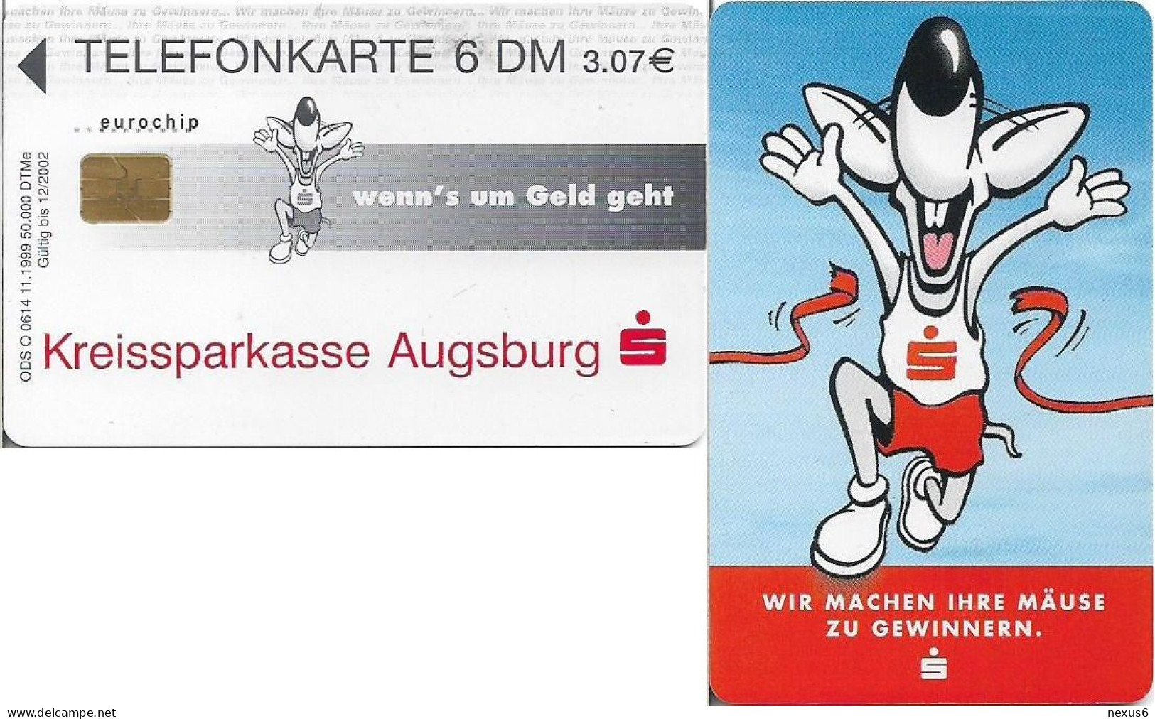 Germany - Sparkasse - Wir Machen Ihre Mäuse Zu Gewinnern (Overp 'Kreissparkasse Augsburg') - O 0614 - 11.1999, 6DM, Used - O-Series: Kundenserie Vom Sammlerservice Ausgeschlossen