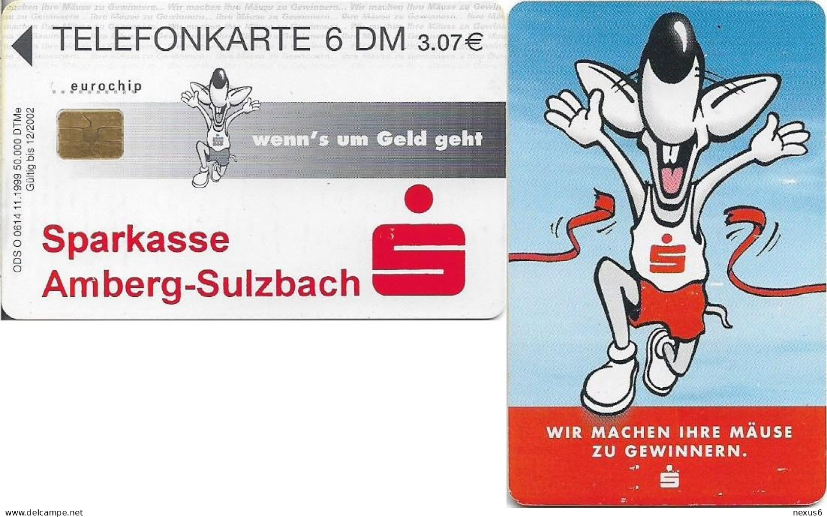 Germany - Sparkasse - Wir Machen Ihre Mäuse Zu Gewinnern (Overprint 'Amberg Sulzbach') - O 0614 - 11.1999, 6DM, Used - O-Reeksen : Klantenreeksen