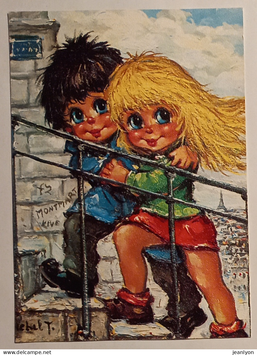 ENFANT - Escalier Paris Montmartre - Illustrateur MUK Par Michel Thomas - Carte Postale - Gruppi Di Bambini & Famiglie