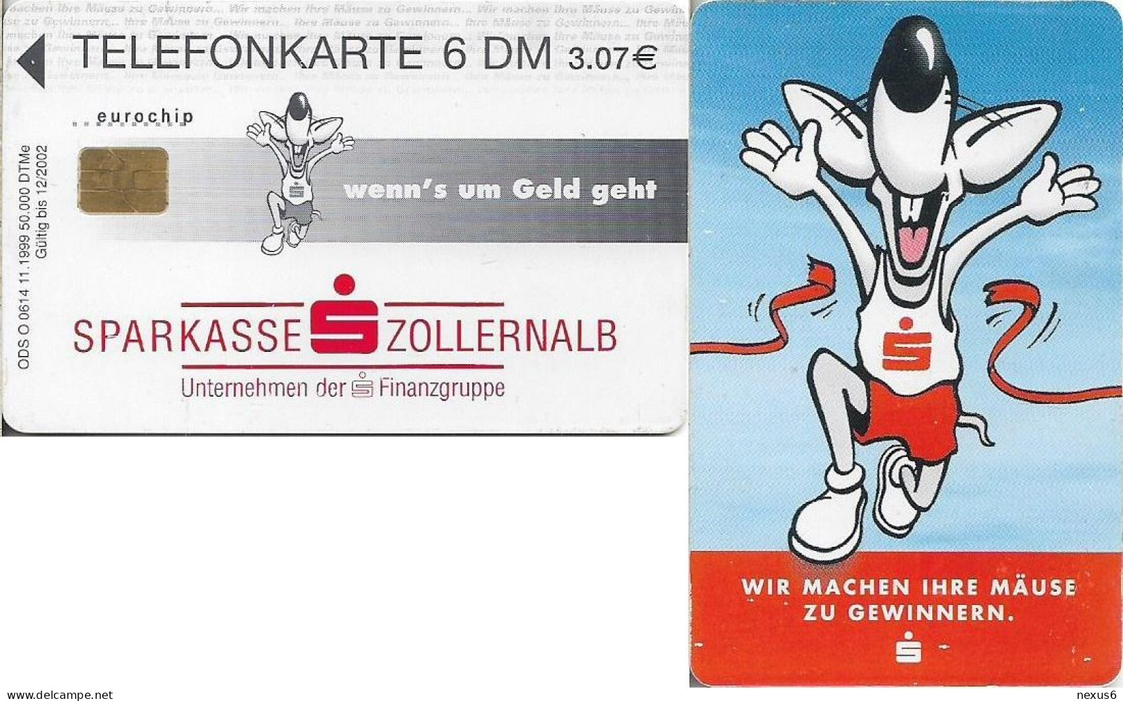 Germany - Sparkasse - Wir Machen Ihre Mäuse Zu Gewinnern (Overprint 'Sparkasse Zollernalb') - O 0614 - 11.1999, 6DM, Use - O-Series: Kundenserie Vom Sammlerservice Ausgeschlossen