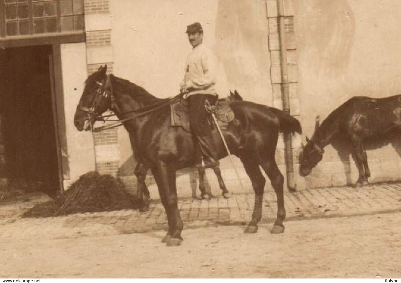 Sainte Ménéhould - Photo Ancienne Originale 1899 - Militaire Cavalier à Cheval - Militaria - 6.2x9 Cm - Sainte-Menehould