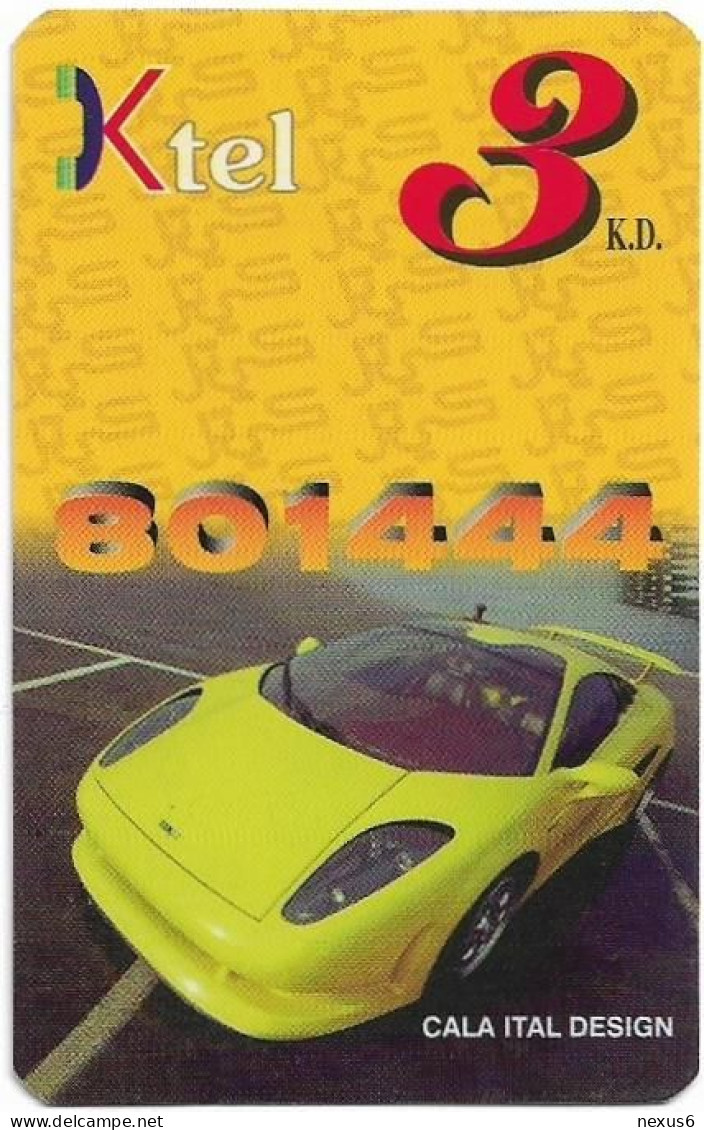 Kuwait - Ministry Of Comm. - KTEL Card - Car Cala Ital Design, Remote Mem. 3KD, Used - Koeweit