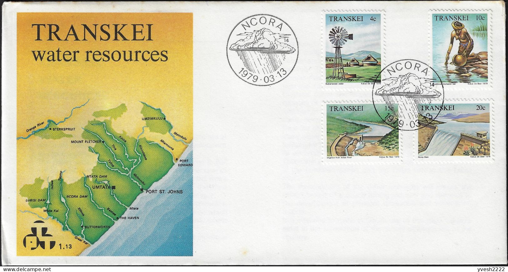 Transkei 1979 Y&T 54 à 57 Sur FDC. Développement Des Ressources Hydrologiques. Éolienne, Irrigation, Barrage, Pluie - Wasser