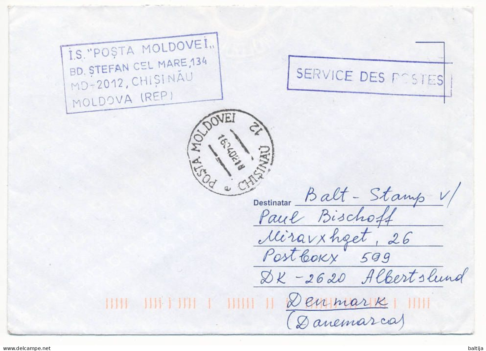 Moldova, Postal Service Cover Abroad / Service Des Postes - 16 April 2002 Chișinău 12 - Moldova
