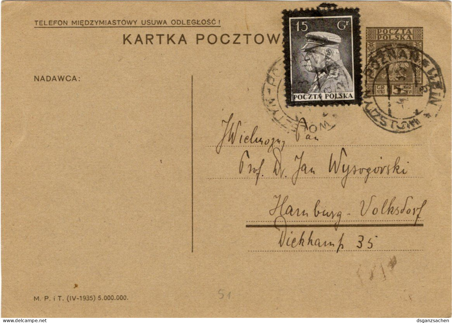Polen Ganzsache Mit Zf. Um 1931 - Entiers Postaux