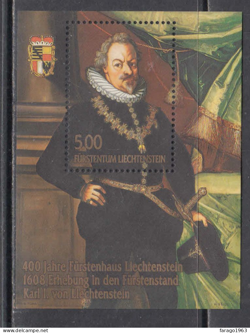 2008 Liechtenstein Prince Karl GOLD Souvenir Sheet  MNH @ BELOW FACE VALUE - Unused Stamps