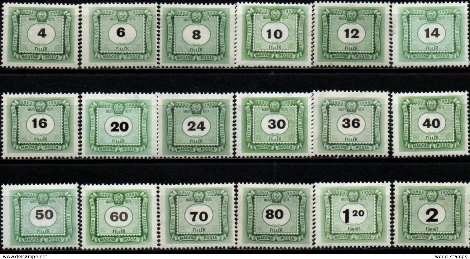 HONGRIE 1953 ** (2 FO. *) - Portomarken