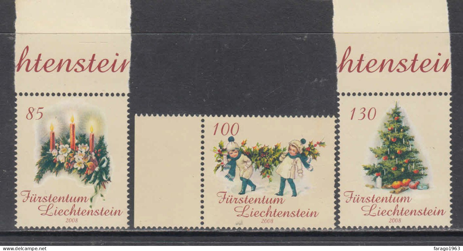 2008 Liechtenstein Christmas Noel Navidad Complete Set Of 3 MNH @ BELOW FACE VALUE - Ungebraucht