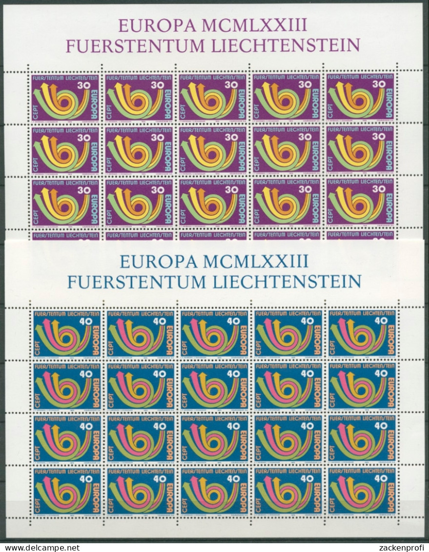 Liechtenstein 1973 Europa Union CEPT Kompletter Bogen 579/80 Postfrisch (C13438) - Unused Stamps
