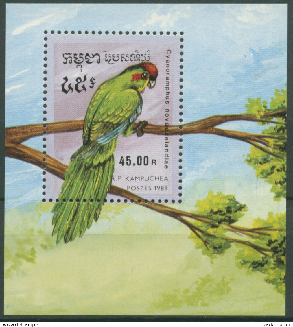 Kambodscha 1989 Papageien: Ziegensittich Block 164 Postfrisch (C6806) - Cambodja