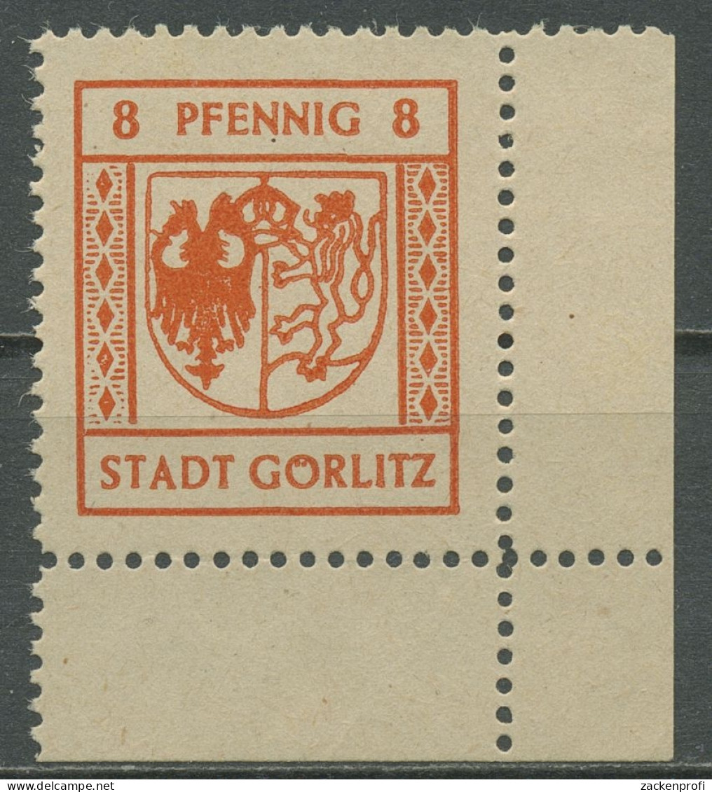 Görlitz 1945 Freimarke 2. Ausgabe Spargummi 7 X Ecke Postfrisch - Autres & Non Classés