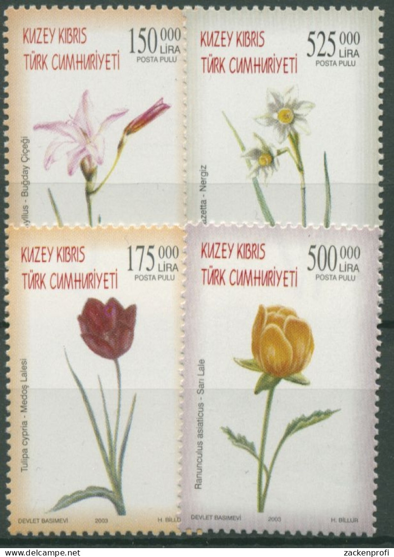 Türkisch-Zypern 2003 Blumen: Gladiole, Ranunkel, Narzisse 588/91 Postfrisch - Nuovi