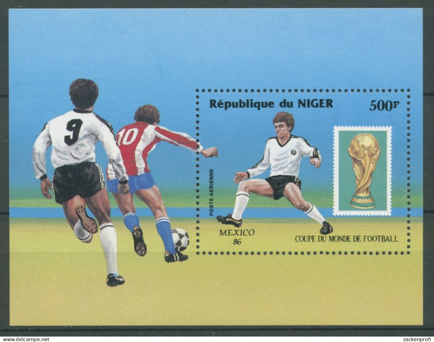 Niger 1986 Fußball-WM In Mexiko Spieler Block 49 Postfrisch (C27237) - Niger (1960-...)