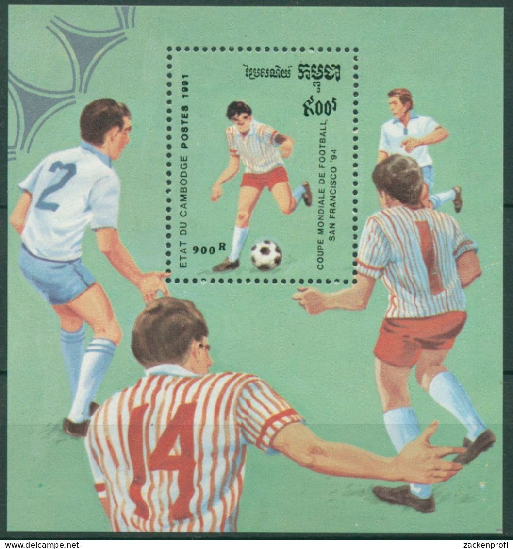 Kambodscha 1991 Fussball-WM USA: Spielszene Block 181 Postfrisch (C6810) - Cambogia