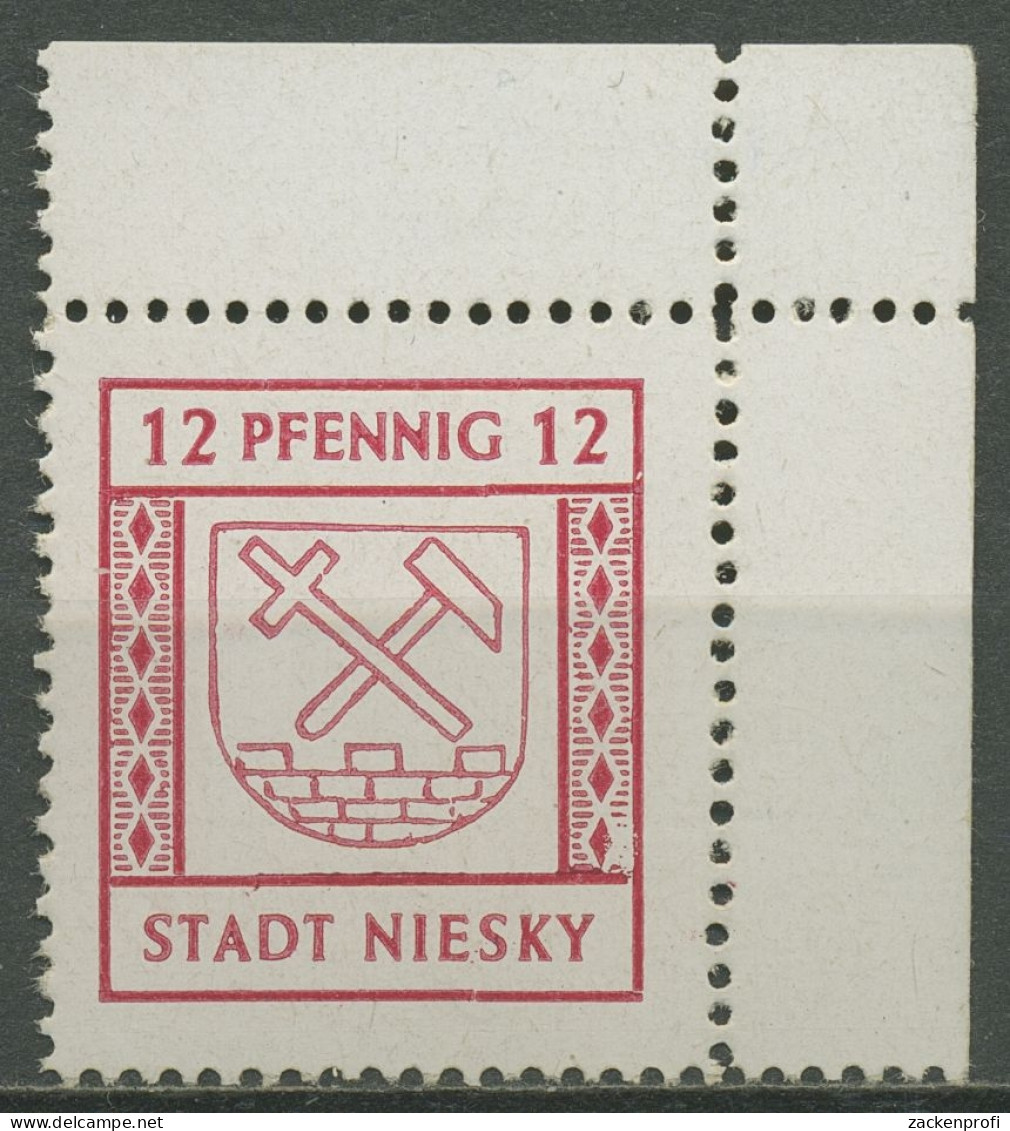 Niesky (Oberlausitz) 1945 Freimarke 4 Ecke Oben Rechts Postfrisch - Autres & Non Classés